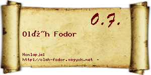 Oláh Fodor névjegykártya