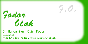 fodor olah business card