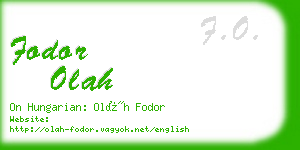 fodor olah business card